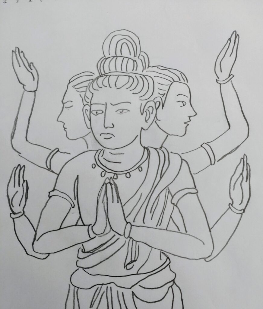 現在の画像に代替テキストがありません。ファイル名: 阿修羅像イラスト-scaled.jpg